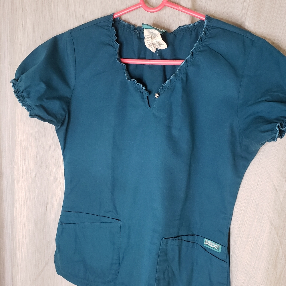 Blouse scrub top small